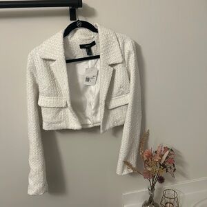 Crop White Blazer - Forever 21 Small